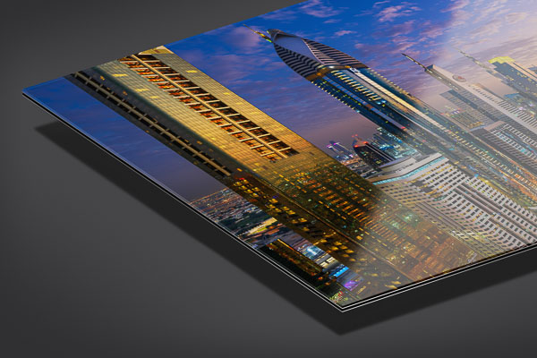 Acrylglas | Skyline von Dubai zum Sonnenuntergang
