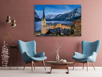 Wall Art | Mountain village Hallstatt in Austria