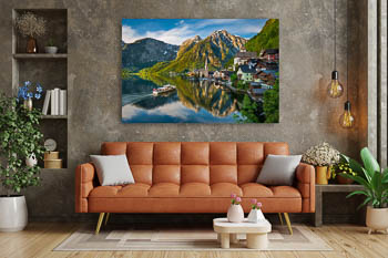 Wall Art | Mountain village Hallstatt in Austria