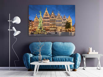 Wall Art | Grote Markt in Antwerp at night