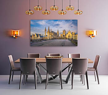 Wall Art | Panorama of the old town of Ghent
