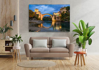Wall Art | Old Bridge at night in Mostar