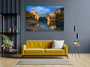 Wall Art | Old Bridge at night in Mostar