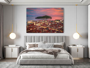 Wall Art | Old town of Dubrovnik at sunset