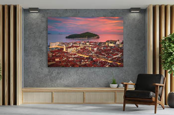 Wandbild | Altstadt von Dubrovnik zum Sonnenuntergang