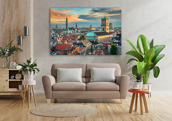 Wandbild | Skyline von Kopenhagen bei Sonnenuntergang