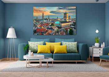 Wandbild | Skyline von Kopenhagen bei Sonnenuntergang