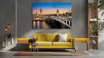 Wandbild | Alexanderbrücke in Paris zum Sonnenuntergang