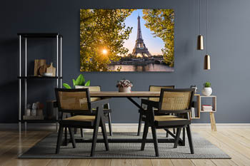 Wall Art | Autumn sunrise at the Eiffel tower in Paris