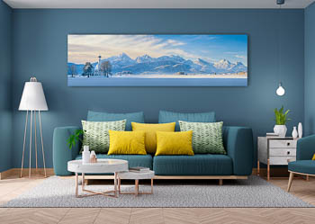 Wall Art | St. Coloman church and Alps in Bavaria during winter
