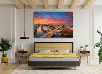 Wandbild | Skyline von Berlin zum Sonnenuntergang