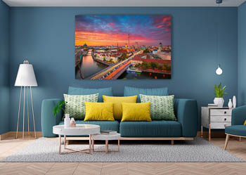 Wandbild | Skyline von Berlin zum Sonnenuntergang