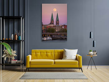 Wandbild | Vollmond über Bremen
