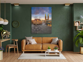 Wall Art | Market square of Bremen at sunset