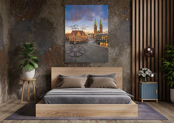 Wall Art | Market square of Bremen at sunset