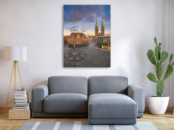 Wall Art | Market square of Bremen at sunset