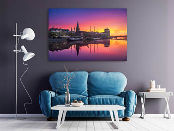 Wandbild | Sonnenaufgang an der Schlachte in Bremen