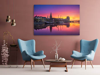 Wandbild | Sonnenaufgang an der Schlachte in Bremen