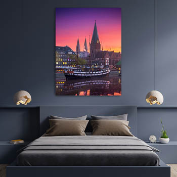 Wandbild | Sonnenaufgang an der Schlachte in Bremen