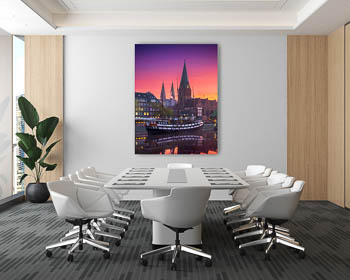 Wandbild | Sonnenaufgang an der Schlachte in Bremen