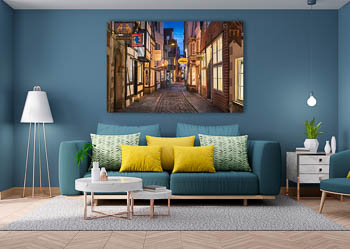 Wandbild | Schnoor in Bremen bei Nacht