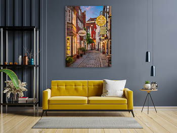 Wandbild | Schnoor in Bremen bei Nacht