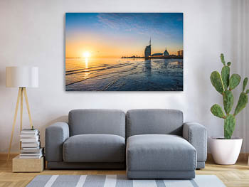 Wandbild | Sonnenuntergang an der Küste in Bremerhaven