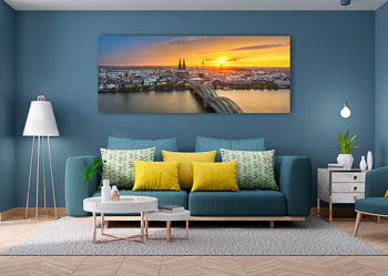Wall Art | Panorama of Cologne at sunset