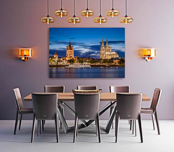 Wandbild | Altstadt und Kölner Dom bei Nacht