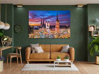 Wandbild | Skyline von Halle (Saale) bei Nacht