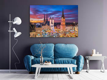 Wandbild | Skyline von Halle (Saale) bei Nacht