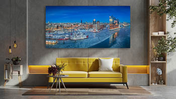 Wall Art | Winter night skyline of Hamburg