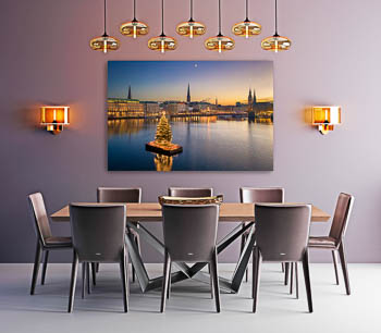 Wall Art | Skyline of Hamburg with Christmas tree