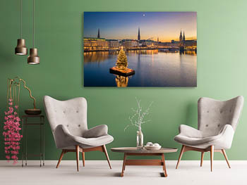 Wall Art | Skyline of Hamburg with Christmas tree