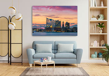 Wandbild | Elbphilharmonie und Michel in Hamburg