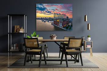 Wandbild | Sonnenuntergang an der Elbphilharmonie in Hamburg