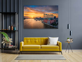 Wandbild | Sonnenuntergang an der Elbphilharmonie in Hamburg