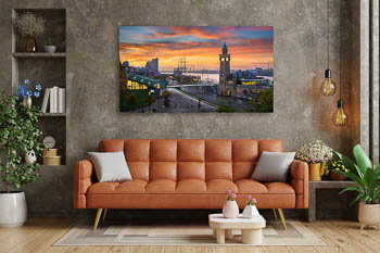 Wall Art | Sunrise at the Landungsbrücken in Hamburg