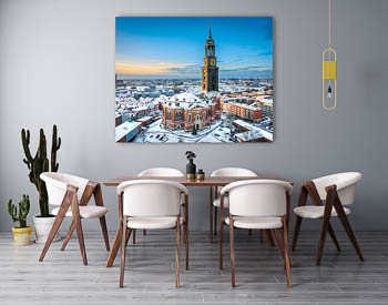 Wandbild | Michel (St. Michaelis Kirche) in Hamburg im Winter