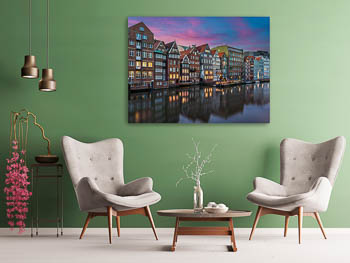 Wall Art | Nikolaifleet in Hamburg during sunset