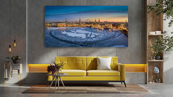 Wall Art | Winter sunset skyline of Hamburg