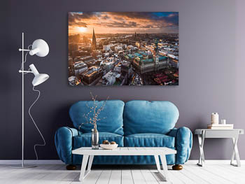 Wall Art | Sunset skyline of Hamburg