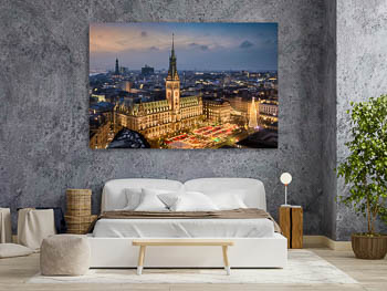 Wall Art | Town Hall and Christmas market in Hamburg