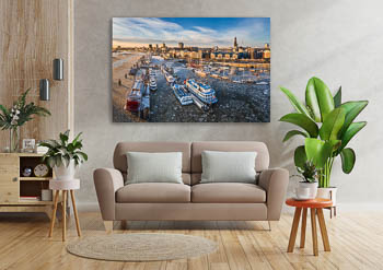 Wall Art | Floating ice on the Elbe river in Hamburg