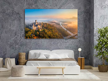 Wandbild | Schloss Marienburg an einem nebligen Morgen