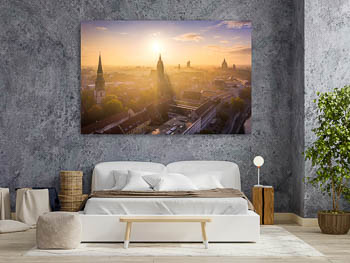 Wall Art | Old town of Hannover on a foggy morning