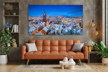 Wandbild | Winterliche Skyline von Hannover