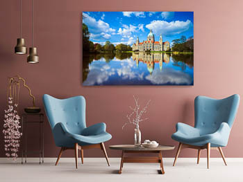 Wandbild | Rathaus von Hannover an einem sonnigen Tag