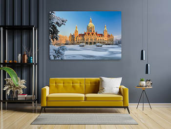 Wandbild | Rathaus von Hannover im Winter