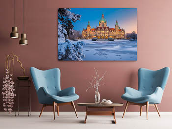 Wandbild | Rathaus von Hannover im Winter